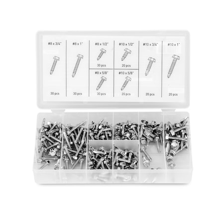 Capri Tools Tapping Screw Assortment, Stainless Steel, Zinc Plated Finish CP10024